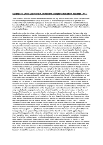 Animal farm Deception + Education essays