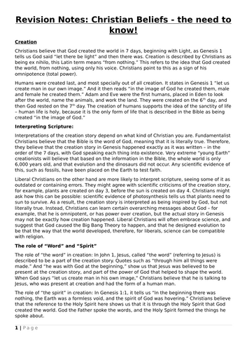 Revision Guide - AQA GCSE Christianity