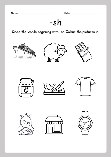 Sh & Ch Sounds Phase 3 Activity Booklet