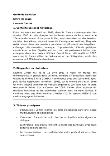 Entre les murs - Laurent Cantet - Essential Guide