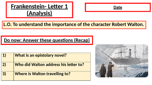 Frankenstein- Walton's letter analysis