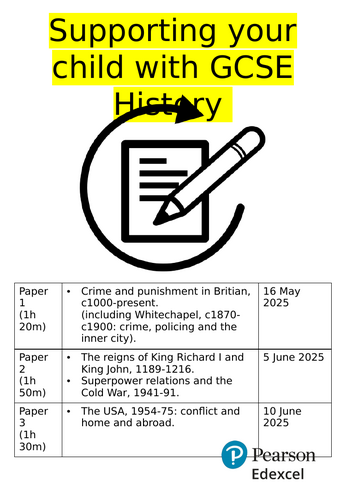Supporting your child with GCSE History - Revision Guide
