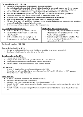 GCSE EDEXCEL COLD WAR NOTES