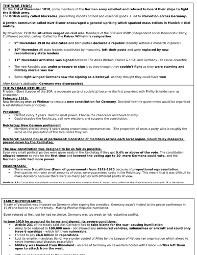 EDEXCEL Weimar Nazi germany T1&2 Notes