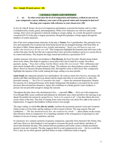 Sive Comparative Study Resource Pack - Small Things Like These and The Shawshank Redemption