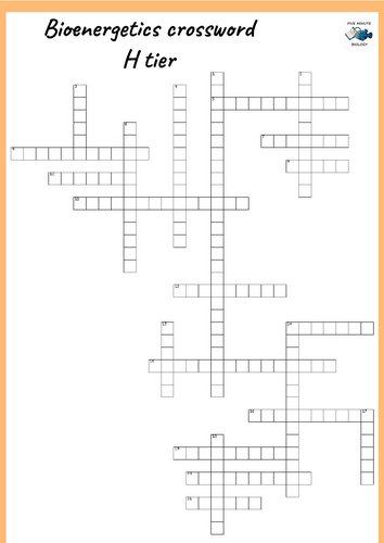 GCSE AQA Biology Triple Science Topic 4 Bioenergetics keywords revision crosswords  Higher (grades