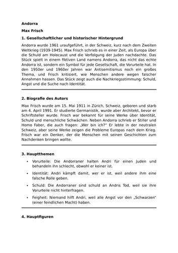 Andorra  - Max Frisch - Essential Guide