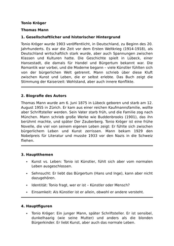 Tonio Kröger - Thomas Mann - Essential Guide