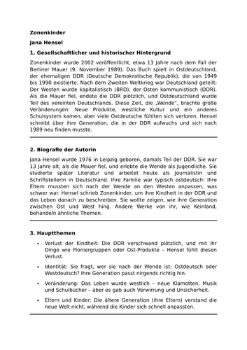 Zonenkinder - Jana Hensel - Essential Guide