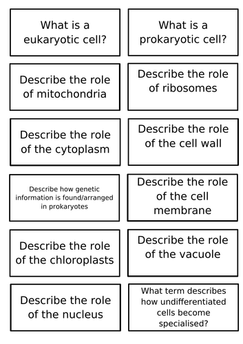 Paper 1 Revision flash cards AQA GCSE Biology/Combined science (trilogy)