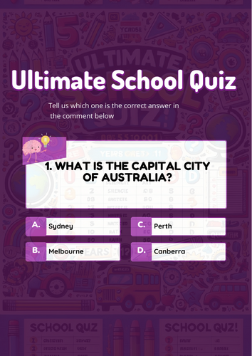 Ultimate School Quiz – For Years 5 to 11