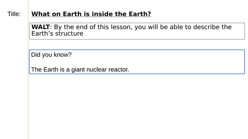 KS3 Earth's structure: L1 What on Earth is inside the Earth?