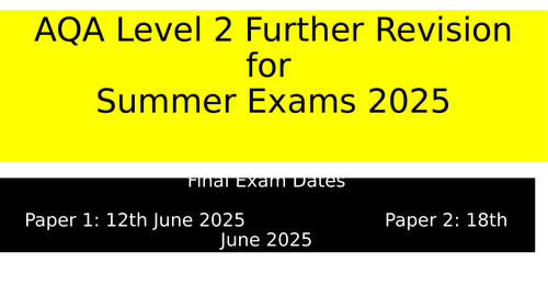 AQA Level 2 Further Maths Revision Summer 2025