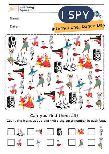 I Spy Activity International Dance Day