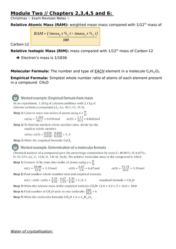 Module Two Chapter 2-6 Exam revision notes (A-level chemistry for OCR)