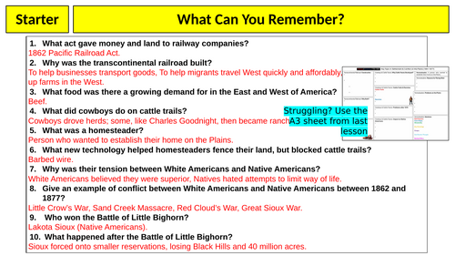 OCR Making of America - Topic 5 Revision Lesson
