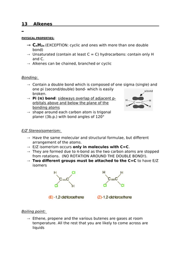 13 Alkenes