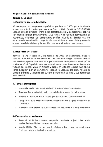 Réquiem por un campesino español - Ramón J. Sender - Essential Guide