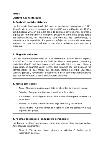 Rimas Gustavo - Adolfo Bécquer - Essential Guide