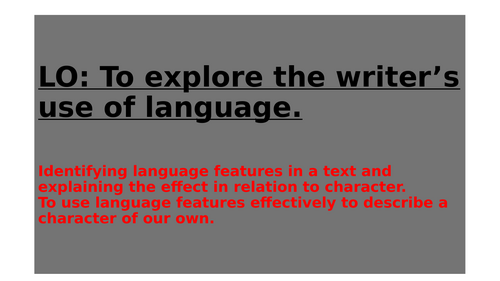 Character writing based on Roald Dahl's the Hitchiker.