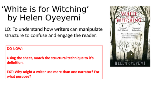 Language Paper 1 Question 3: White is for witching by Helen Oyeyemi