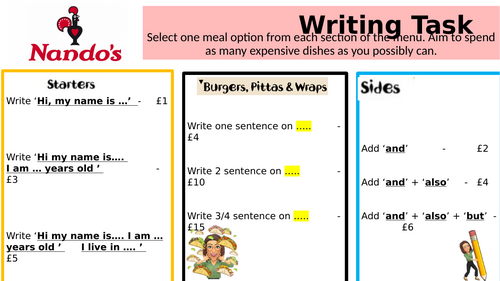 Starbucks/McDonald's templates tasks