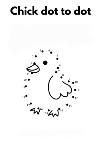 Easter chick dot to dot