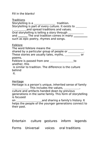 storytelling worksheet
