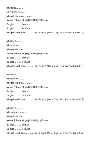Describing my school in German