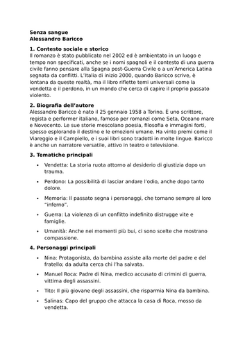 Senza sangue - Alessandro Baricco - Essential Guide