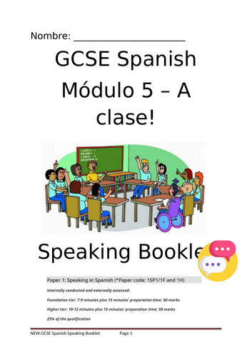 Spanish EDEXCEL 2024 Module 5 - Speaking Booklet