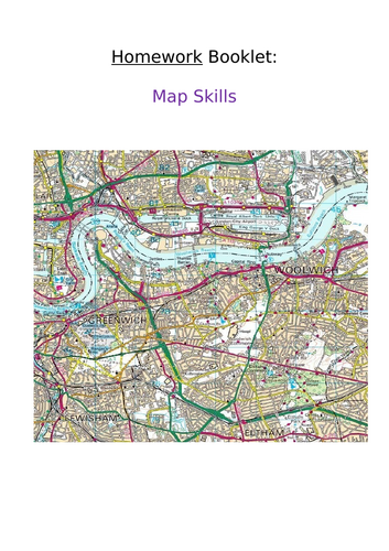 Geography KS3 map skills Homework Booklet. 6 tasks.