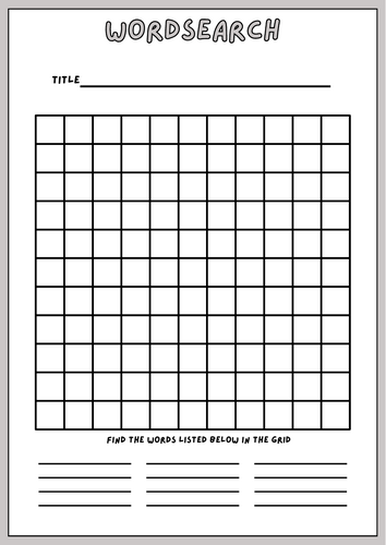 Wordsearch template