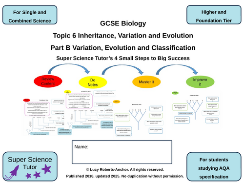 GCSE AQA Biology Topic 6B Variation and Evolution 4-Steps Revision