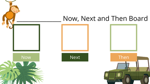 Now, Next, Then Board - Safari theme