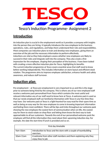 Unit 21 Training and Development - Distinction example - Assignment 2