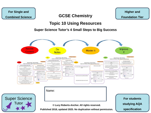 GCSE AQA Chemistry Topic 10 Using Resources 4-Steps Revision and Exam Preparation