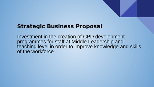 Level 7 Diploma EPA Senior Leader Business Plan and Presentation