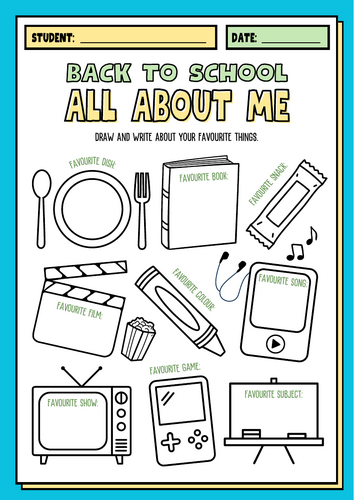 All About Me Worksheet