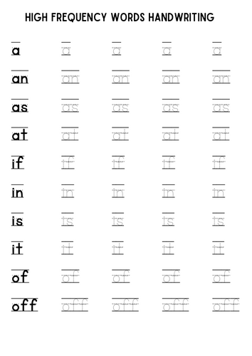 Year 1 Letter Formation:  Common Exception Words