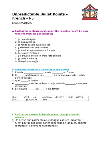 Bullet Points N5 French
