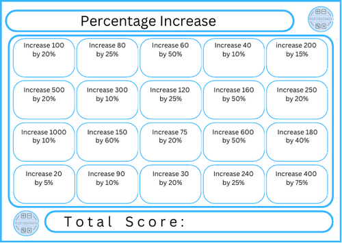 Percentage Increase - 20 Questions