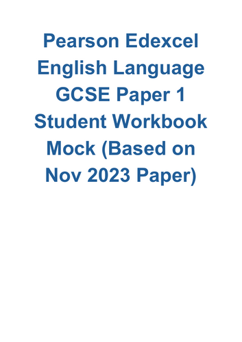 Pearson Edexcel English Language Paper 1 Mock Workbook and Sample Answers