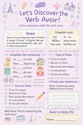 Avoir MFL primary French year 7
