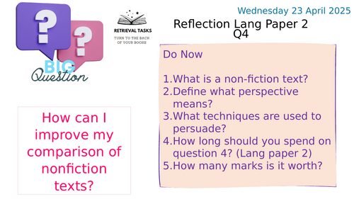 All in one LANG & LIT resource sheets