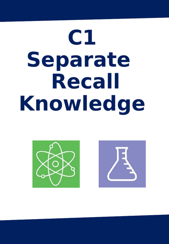 AQA C1 Chemistry Trilogy (Separate) 100 Multiple Choice with answers