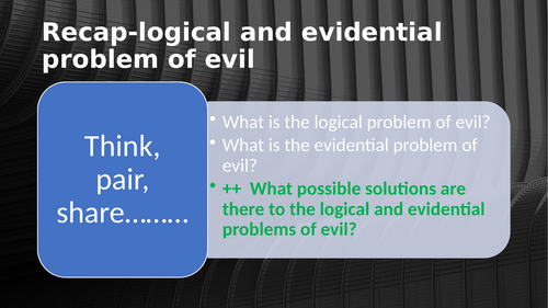 OCR A-level RS Problem of Evil Theodicies complete lesson(s)