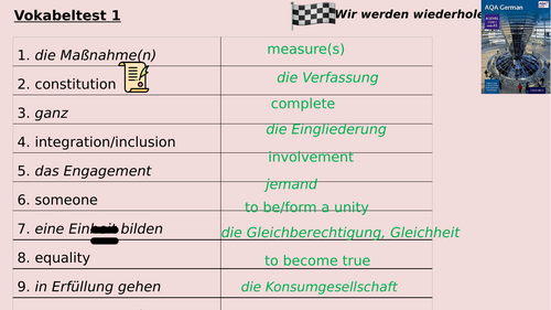 AS German Vocabulary Lists