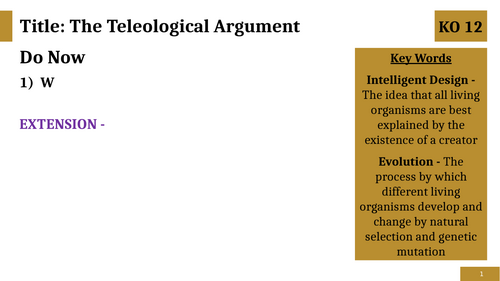 The Teleological Argument
