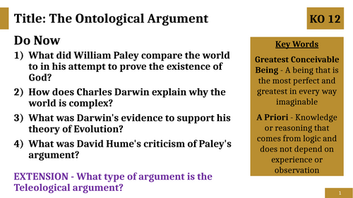 The Ontological Argument